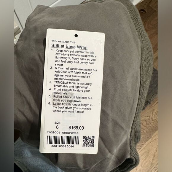 Lululemon Grey Sage Still At Ease Wrap - Picture 10 of 14